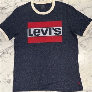Levi's Navy Tee with Red and White Logo
